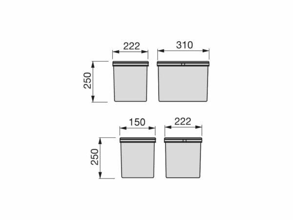 Emuca Built-In Waste Bins For Drawers - Image 4