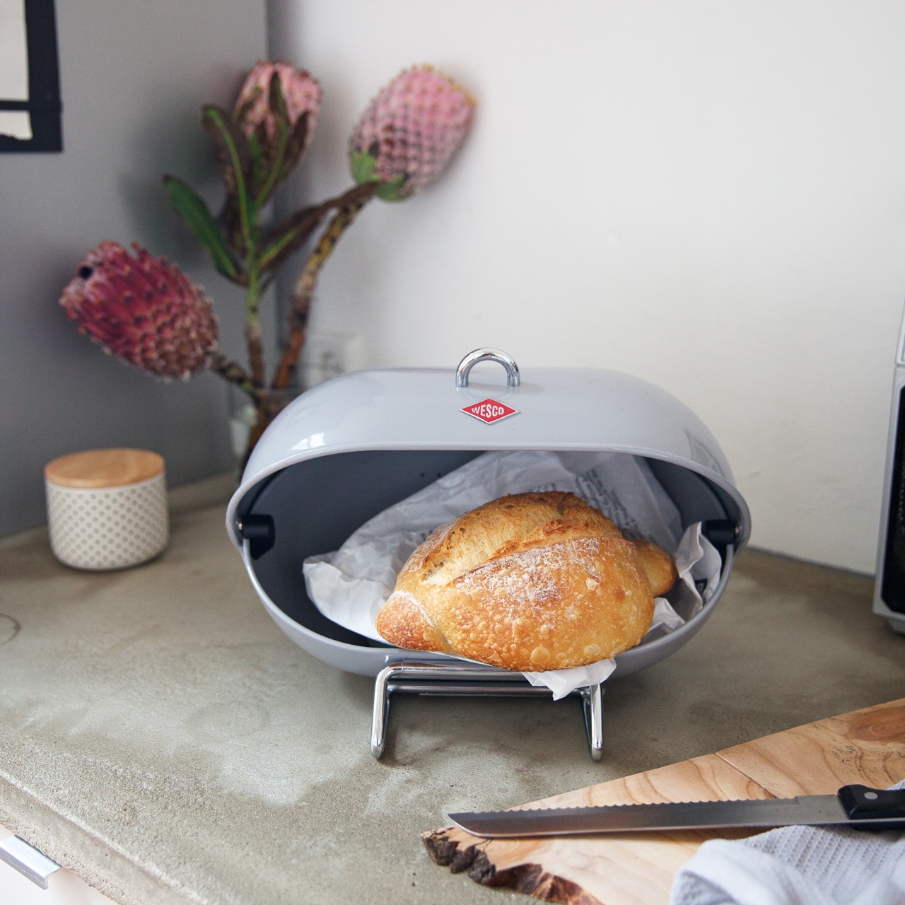 Wesco BREADBOY Single Breadbin Warm Grey Fino Ferramenta Wesco BREADBOY Single Breadbin Warm Grey Fino Ferramenta