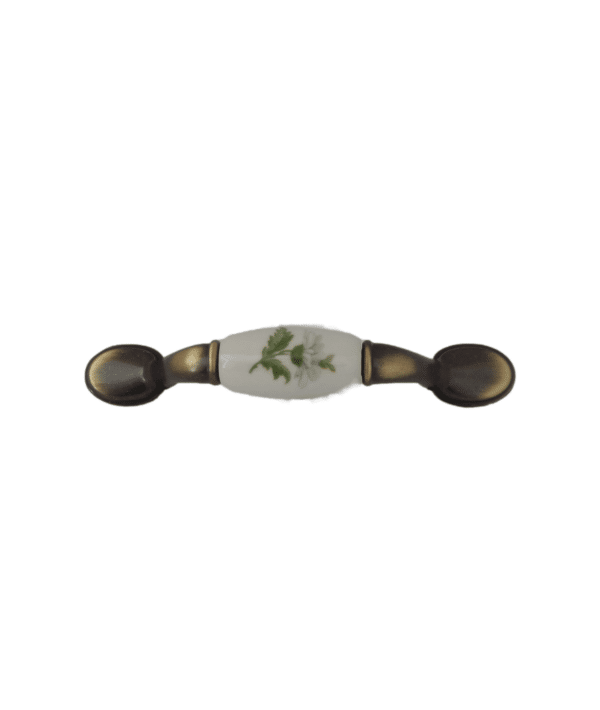 Gem MZ.1275 Furniture Handle 96mm Bronze and Margherita Decorated Porcelain - Image 2