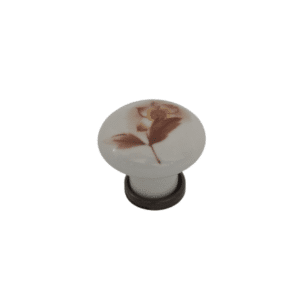 Gem PP.50 Furniture Knob 27mm Bronze and Fiore Autunnale Decorated Porcelain