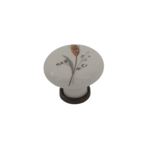 Gem PP.50 Furniture Knob 31mm Bronze and Spiga Decorated Porcelain