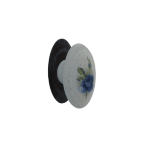 Gem PC.44 Furniture Knob 47mm Bronze and Rosa Blu Decorated Porcelain