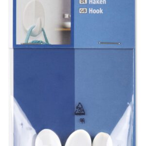 Fix-O-Moll Hook Self Adhesive 15mm White Pack of 3