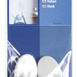 Fix-O-Moll Hook Self Adhesive 26mm White Pack of 2