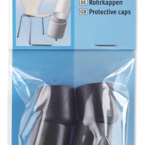 Fix-O-Moll End Caps For Tubes 20mm Black Pack of 4