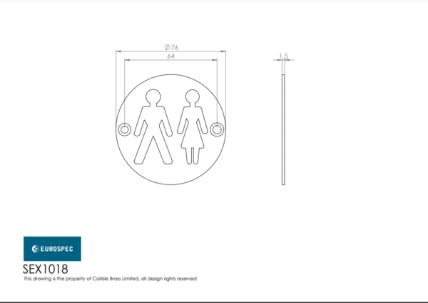 Carlisle Brass Symbol Plate Male/Female - Image 2