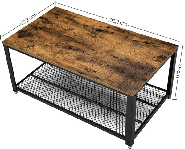 Songmics Coffee Table With Mesh Shelf - Image 3